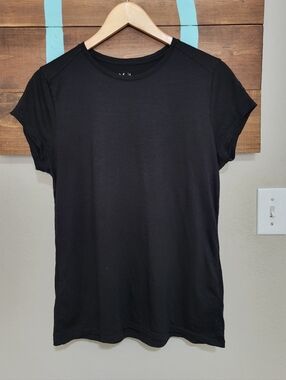 Ibex Black Lightweight Journey Short Sleeve Merino Wool Blend Classic Tee Large